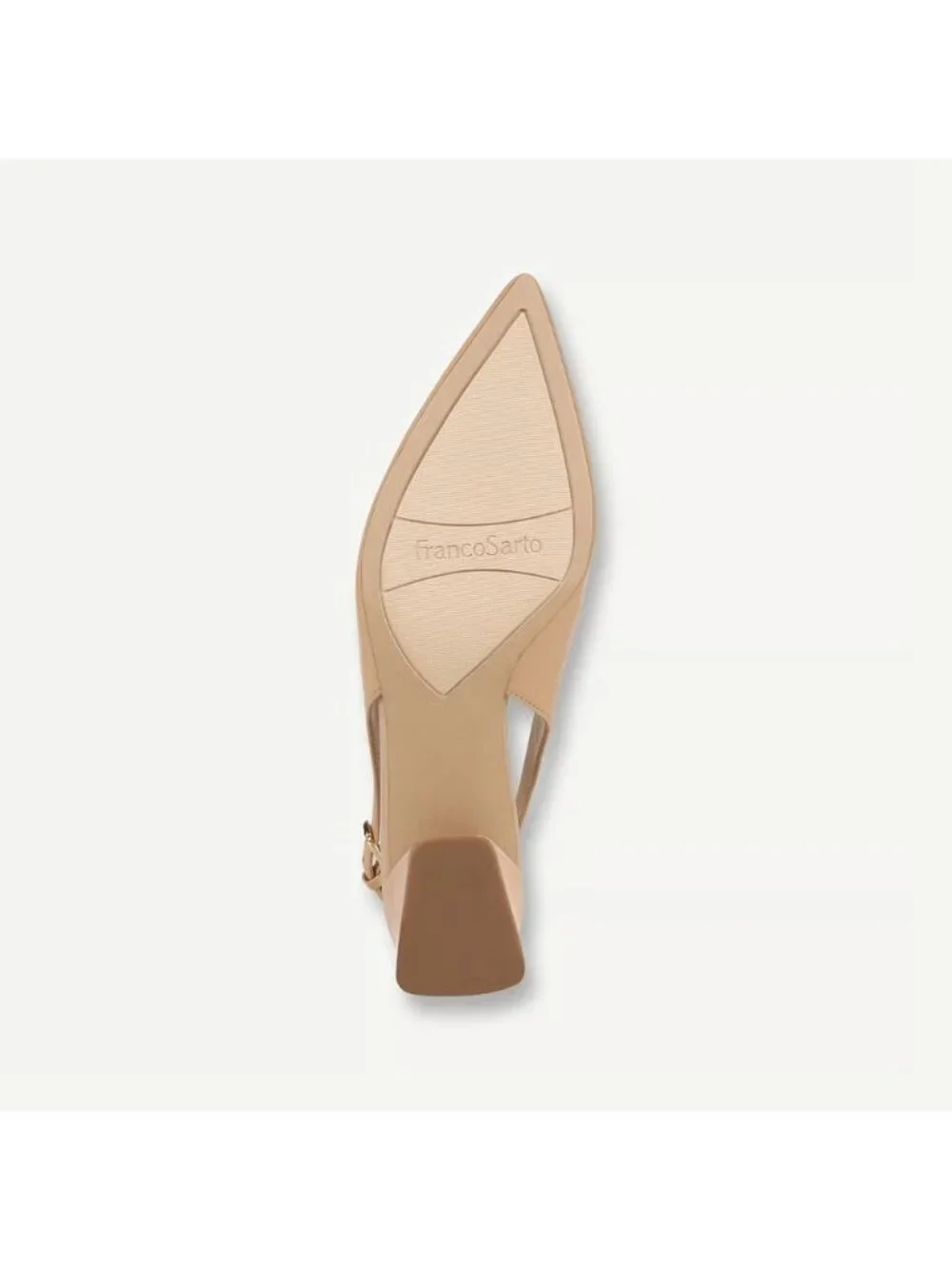 Franco Sarto Womens Racer Slingback Leather Shoes Beige Size 8M Defected